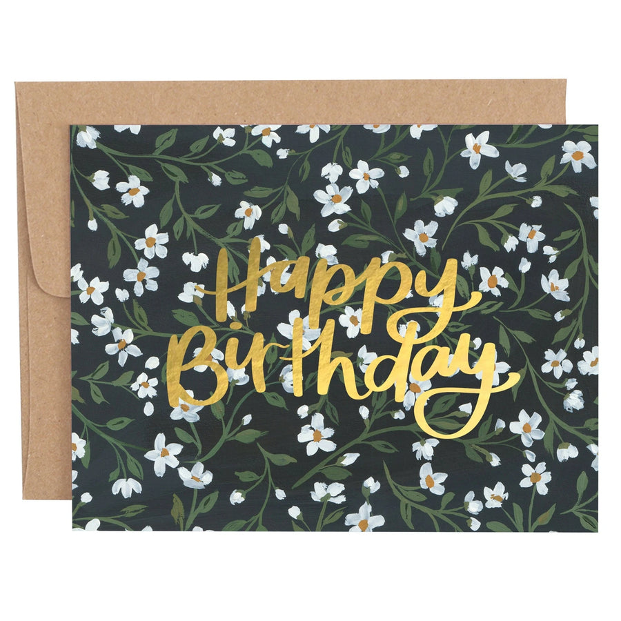 1Canoe2 Birthday Card - Vintage Floral Happy Birthday