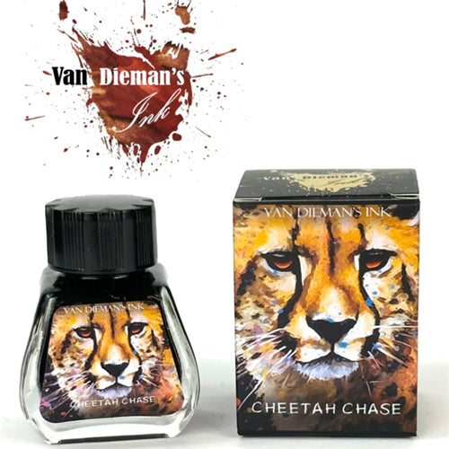 Van Dieman's Fountain Pen Ink - Feline Series, Cheetah Chase, Shimmering, 30ml Bottle