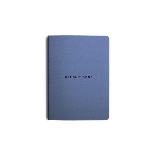 MiGoals Get Shit Done Notebook - A6, Minimal, Elemental Blue