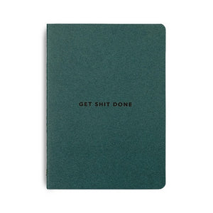MiGoals Get Shit Done Notebook - A5, Minimal, Teal