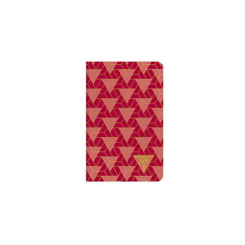 Clairefontaine Sewn Spine Notebook - Neo Deco Collection, Pocket, Ruled, Ruby
