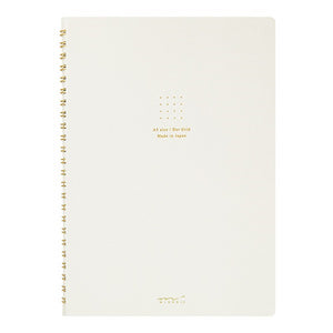 Midori MD Colour Ring Notebook - A5, White, Dot Grid