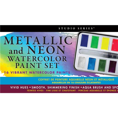 Studio Series Metallic & Neon Watercolour Paint Set
