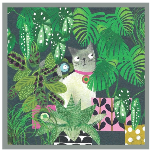 Cinnamon Aitch Cinnamon Aitch Greeting Card - "Margo Series", Hiding in the Plants