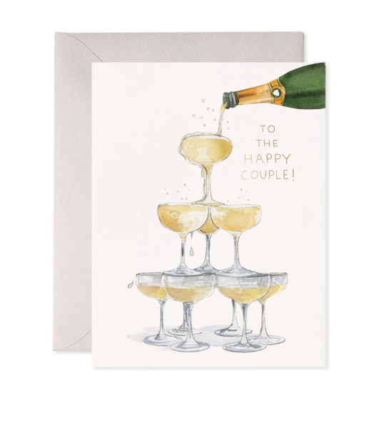 E Frances E Frances Wedding Card -Champagne Tower