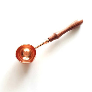 Rose Gold Deco Single Spout Wood Handle Melt Spoon