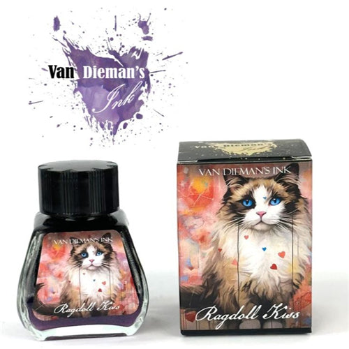 Van Dieman's Fountain Pen Ink - Feline Series, Ragdoll Kiss, Shimmering, 30ml Bottle