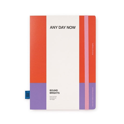 Any Day Now Bound Notebook - Dot Grid, A5, Red & Purple