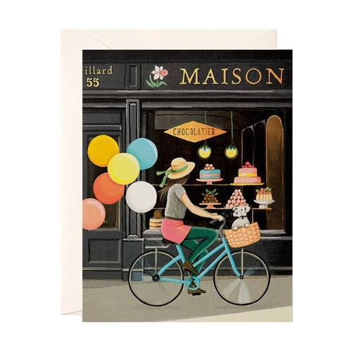 JooJoo Paper JooJoo Paper Greeting Card - Girl on a Bike