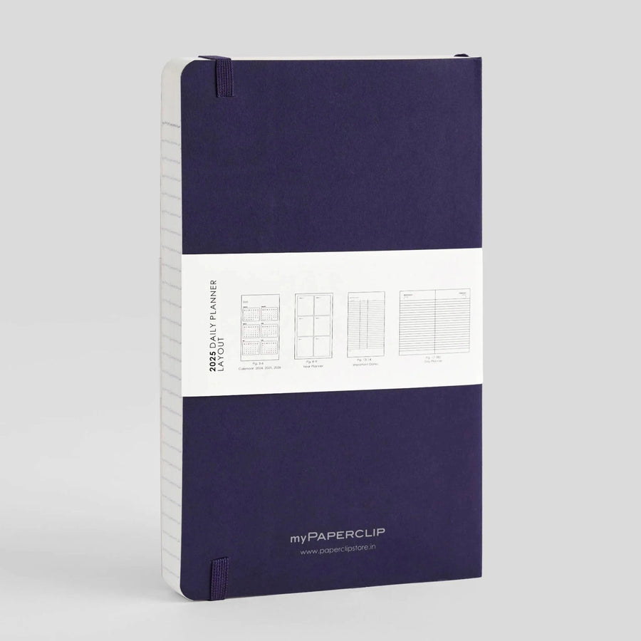 myPaperclip 2026 myPAPERCLIP Daily Planner - A5 Slim, Softcover, Aubergin