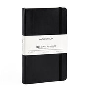 myPaperclip 2026 myPAPERCLIP Vegan Leather Daily Planner - A5 Slim, Softcover, Black