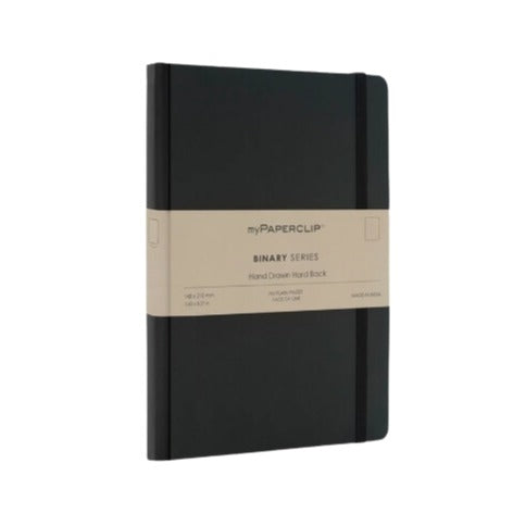 myPaperclip myPAPERCLIP Binary Series Notebook - A5, Ruled, Black/Black Spine