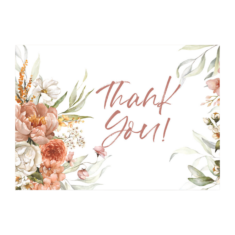 Paper Stop Paperstop Thank You Card Set - Floral Pink