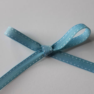 Ribbon: 10mm Double Pinstripe - Light Blue (per metre)