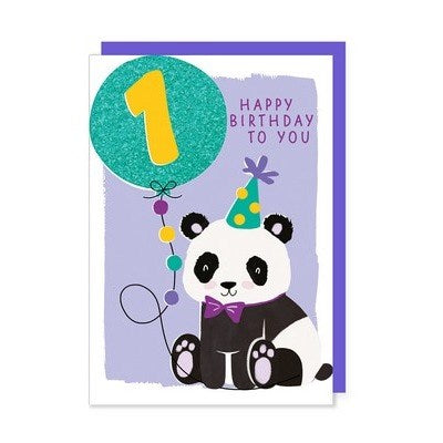 Rosanna Rossi Greeting Card - 1st Birthday, Panda