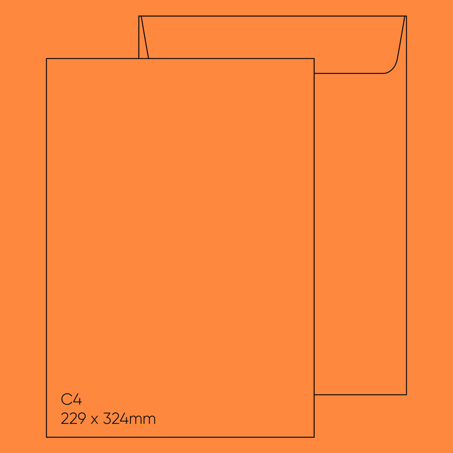 C4 Envelope (229 x 324mm) - Sirio Arancio (Orange), Single