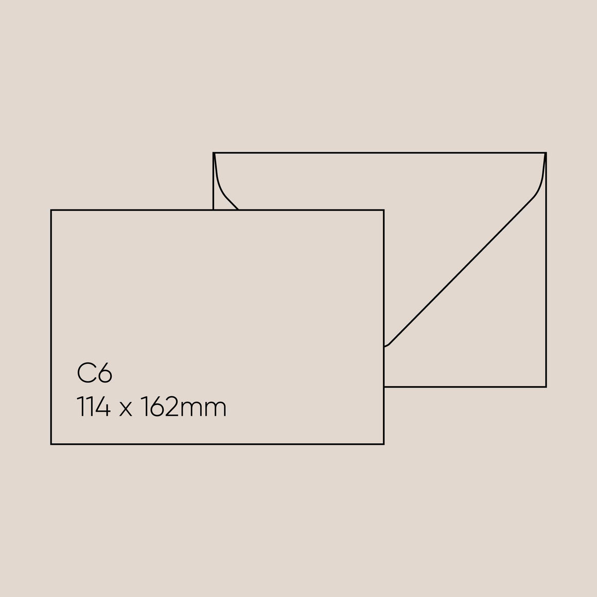C6 Envelope (114x162mm) - Gmund Colors Matt 'Stone', Single