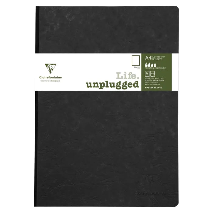 Clairefontaine Essentials Notebook - Clothbound, A4, Plain, Black