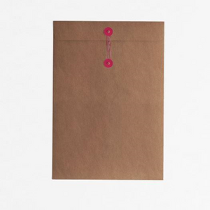 Button & String Envelope - C4 (229 x 324mm), Kraft/Red B&S | Button & String | Paperpoint Stationery South Melbourne