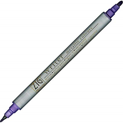 Kuretake Zig Writer Dual Tip Metallic Marker - Purple | Zig | Paperpoint Stationery South Melbourne