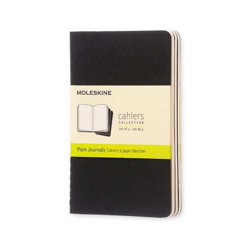 Moleskine Cahier Notebook - Plain, Pocket, Black