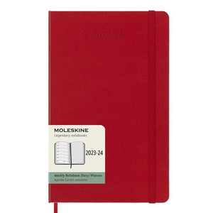 Moleskine 18 Month Diary 2023-24  Hard Cover - Weekly, Large, Scarlett Red