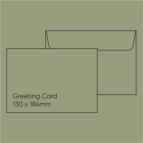 Greeting Card Envelope (130 x 184mm) - Stephen Verdigris Green, Pack of 10