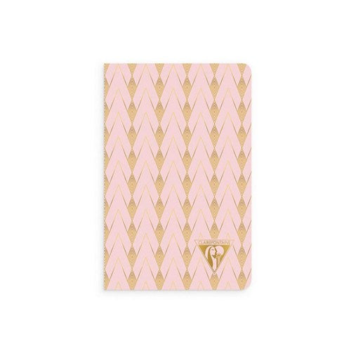 Clairefontaine Sewn Spine Notebook - Neo Deco Collection, Pocket, Ruled, Powder Pink