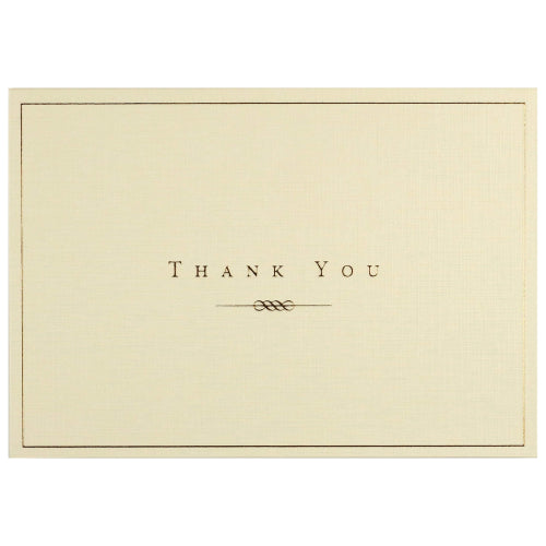 Thank You Card Set - Gold & Cream