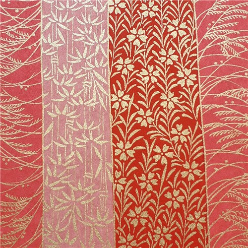 Chiyogami Paper Chiyogami Paper - A4, Bamboo & Flower Stripes
