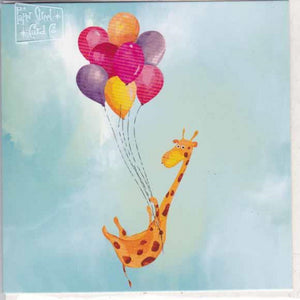 Paper Street Greeting Card - Giraffe Balloons