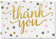 Peter Pauper Press Thank You Card Set - Pink & Gold Dots