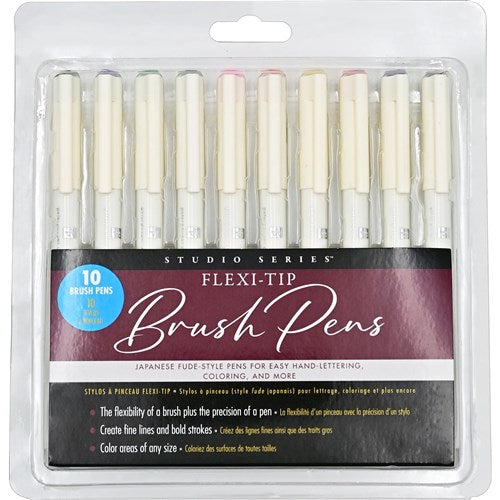 Studio Series Flexi Tip Brush Pens, Set of 10 – Paperpoint