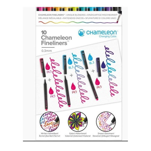 Chameleon Fineliner Pens - Designer Set, 10 Colours