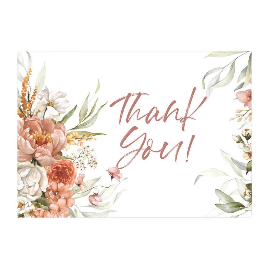 Paperstop Thank You Card Set - Floral Pink