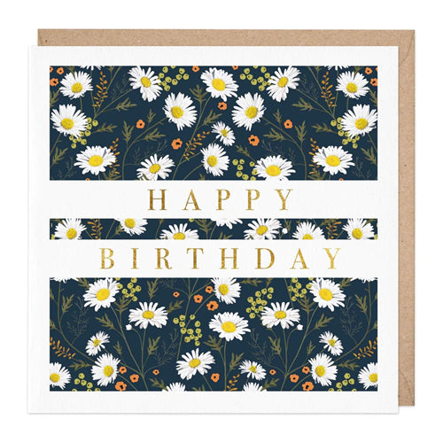 Whistlefish Greeting Card - Happy Birthday, White Daisies