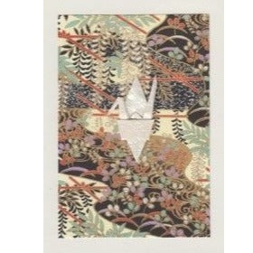 Heiko Design Greeting Card - Origami Crane, Soft Tone Floral