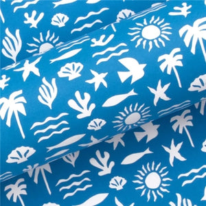 Gift Wrapping Paper - Sand to Sea, Uncoated, Electric Blue (approx 3 mtrs)