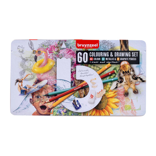 Bruynzeel Colouring and Drawing Set - Creative Artists, Set of 60