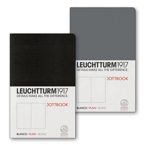 Leuchtturm Jottbook - A5, Plain, Anthracite/Black, Pack of 2