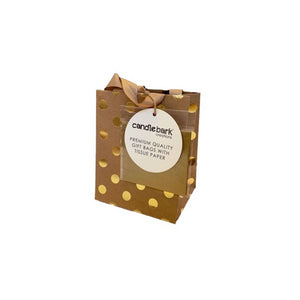 Candlebark Creations Gift Bag - Gold Dots, Small