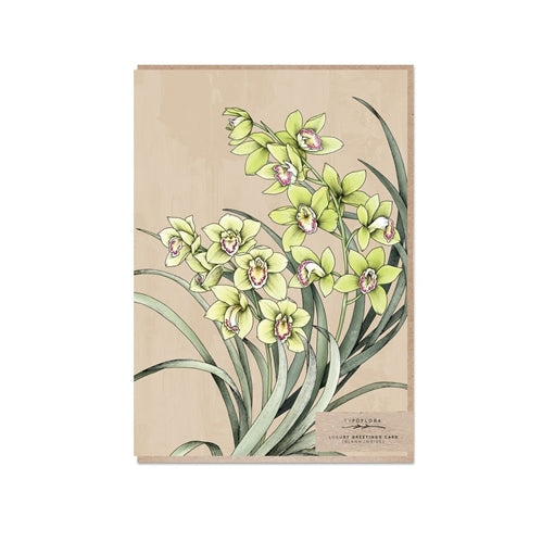 Typoflora Greeting Card - Floral Portrait, Orchids
