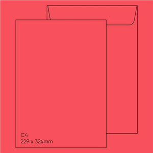 C4 Envelope (229 x 324mm) - Sirio Vermigilone (Red), Single