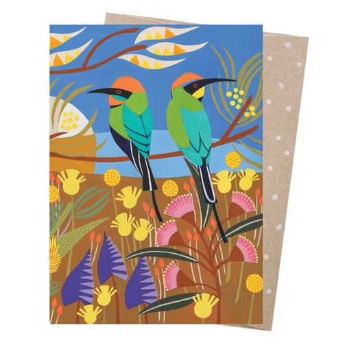 Earth Greetings Card - Helen Ansell, Rainbow Bee Eaters