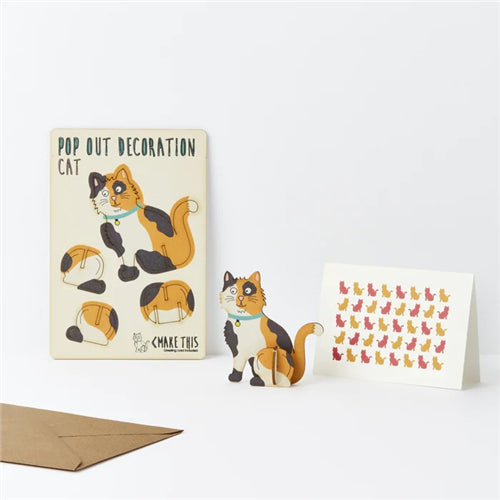 Pop Out Card - Happy Birthday, Calico Cat