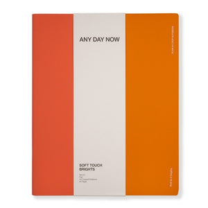 Any Day Now Soft Touch Notebook - Plain, A4 Cropped, Red & Orange