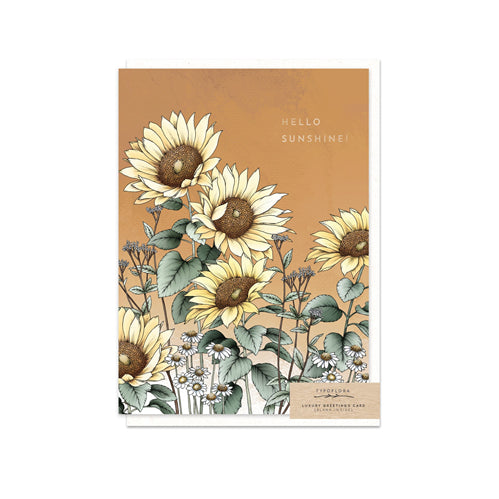 Typoflora Greeting Card - Foil Floral Portrait, Hello Sunshine