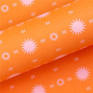 Gift Wrapping Paper - Soleil, Uncoated, Pink/Orange (approx 3 mtrs)