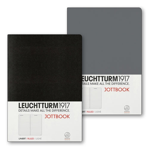 Leuchtturm Jottbook - A5, Ruled, Black/Anthracite, Pack of 2