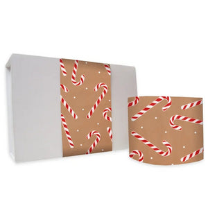 Christmas Wrap Band - Candy Cane, Ginger/Red (10cm x approx. 3mtr)